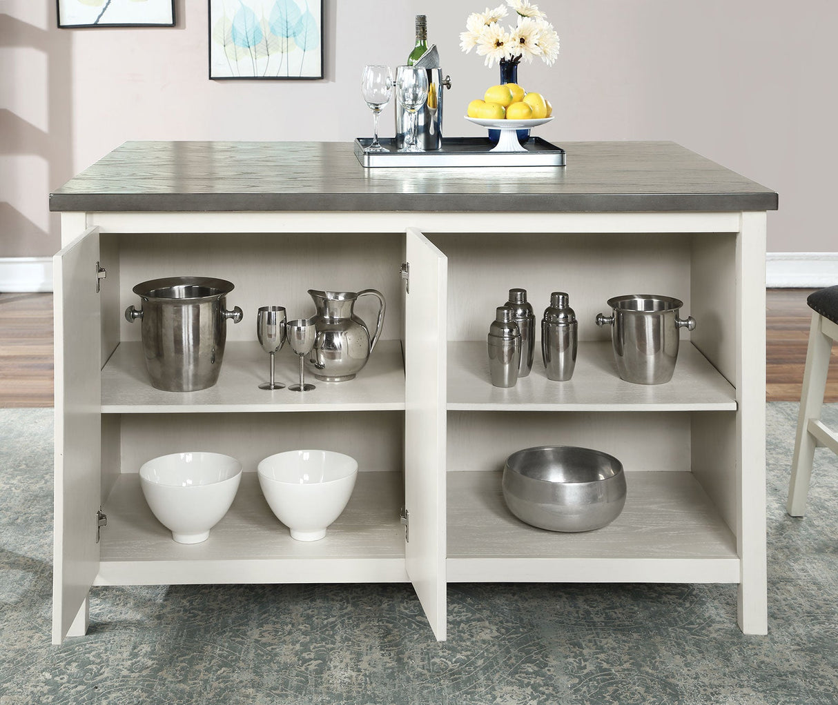 Heidelberg Off-White/Dark Gray Counter Ht. Table by Furniture of America at Eve Furniture