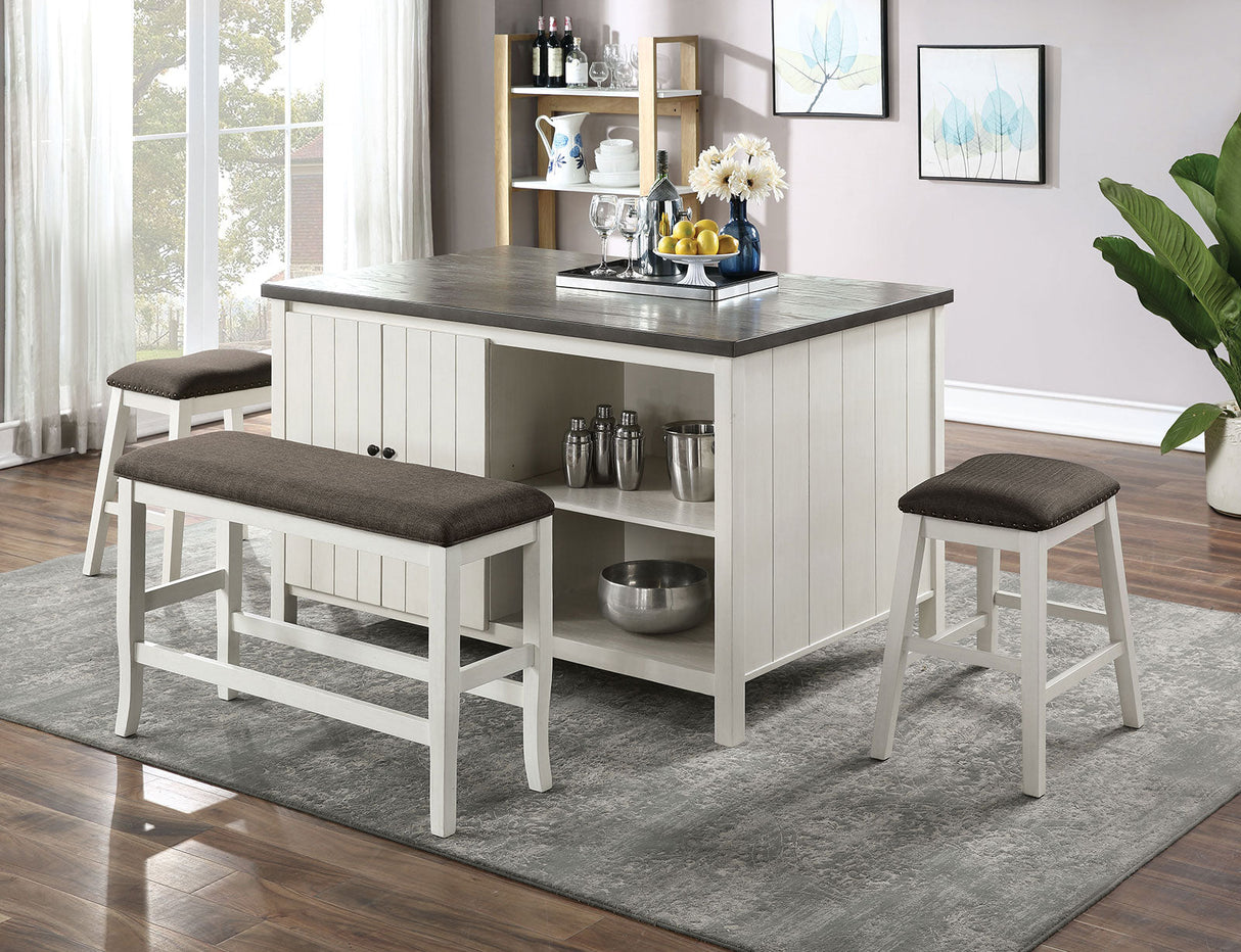 Heidelberg Off-White/Dark Gray Counter Ht. Table by Furniture of America at Eve Furniture