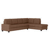 Heights Chocolate Brown Reversible Sectional with Storage Ottoman by Homelegance at Eve Furniture