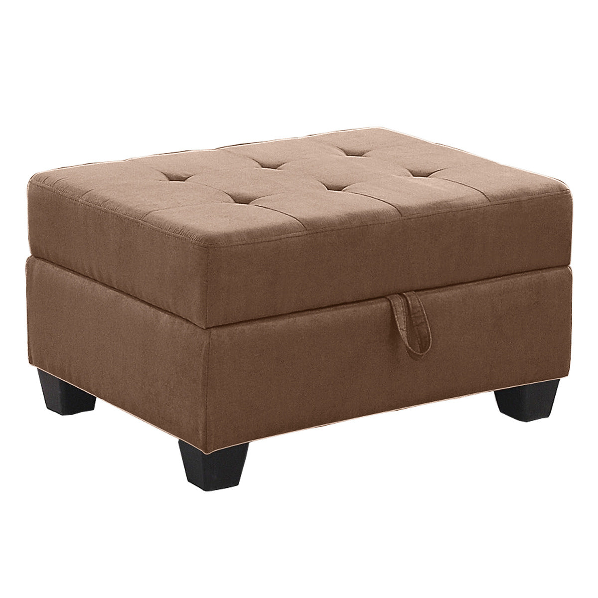 Heights Chocolate Brown Reversible Sectional with Storage Ottoman by Homelegance at Eve Furniture