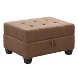 Heights Chocolate Brown Reversible Sectional with Storage Ottoman by Homelegance at Eve Furniture