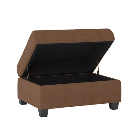 Heights Chocolate Brown Reversible Sectional with Storage Ottoman by Homelegance at Eve Furniture