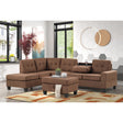 Heights Chocolate Brown Reversible Sectional with Storage Ottoman by Homelegance at Eve Furniture
