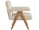 Helen Cream Fabric with Light Chestnut Wood Finish Accent Chair by Steve Silver at Eve Furniture