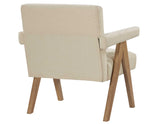 Helen Cream Fabric with Light Chestnut Wood Finish Accent Chair by Steve Silver at Eve Furniture