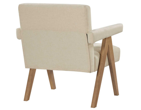 Helen Cream Fabric with Light Chestnut Wood Finish Accent Chair by Steve Silver at Eve Furniture