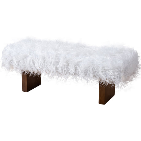 Henley Bench in White Khaki Fur by Ashcroft Imports at Eve Furniture