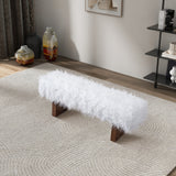 Henley Bench in White Khaki Fur by Ashcroft Imports at Eve Furniture
