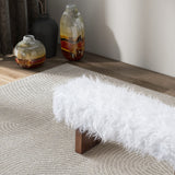 Henley Bench in White Khaki Fur by Ashcroft Imports at Eve Furniture
