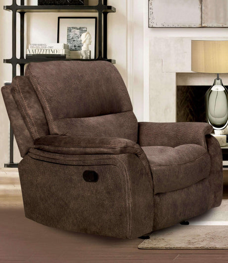 Henricus Dark Brown Glider Recliner by Furniture of America at Eve Furniture
