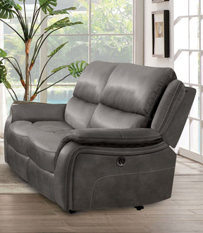Henricus Dark Gray Loveseat by Furniture of America at Eve Furniture