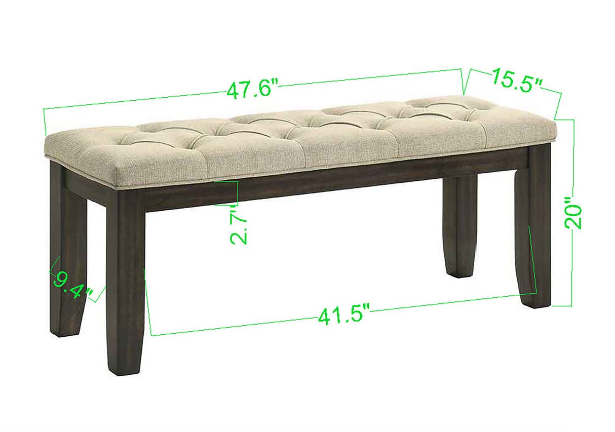 Herbert Espresso and Beige Dining Bench by Crown Mark at Eve Furniture