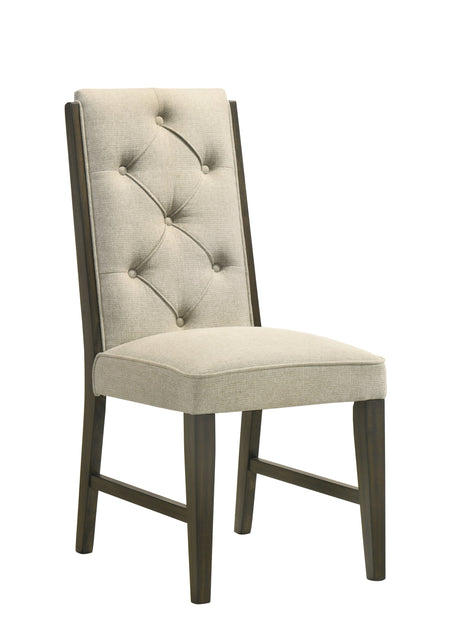 Herbert Espresso and Beige Dining Side Chair, Set of 2 by Crown Mark at Eve Furniture