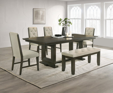 Herbert Espresso and Beige Extendable Dining Set by Crown Mark at Eve Furniture