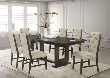 Herbert Espresso and Beige Extendable Dining Set by Crown Mark at Eve Furniture