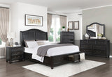 Herman Charcoal Brown King Platform Bed with Footboard Storage by Homelegance at Eve Furniture