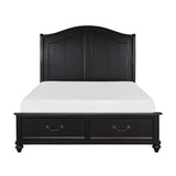 Herman Charcoal Brown Queen Platform Bed with Footboard Storage by Homelegance at Eve Furniture