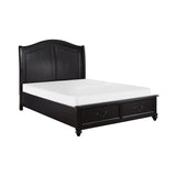 Herman Charcoal Brown Queen Platform Bed with Footboard Storage by Homelegance at Eve Furniture