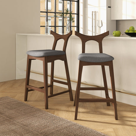 Hester Solid Wood Upholstered Square Bar Chair (Set Of 2) by Ashcroft Furniture at Eve Furniture