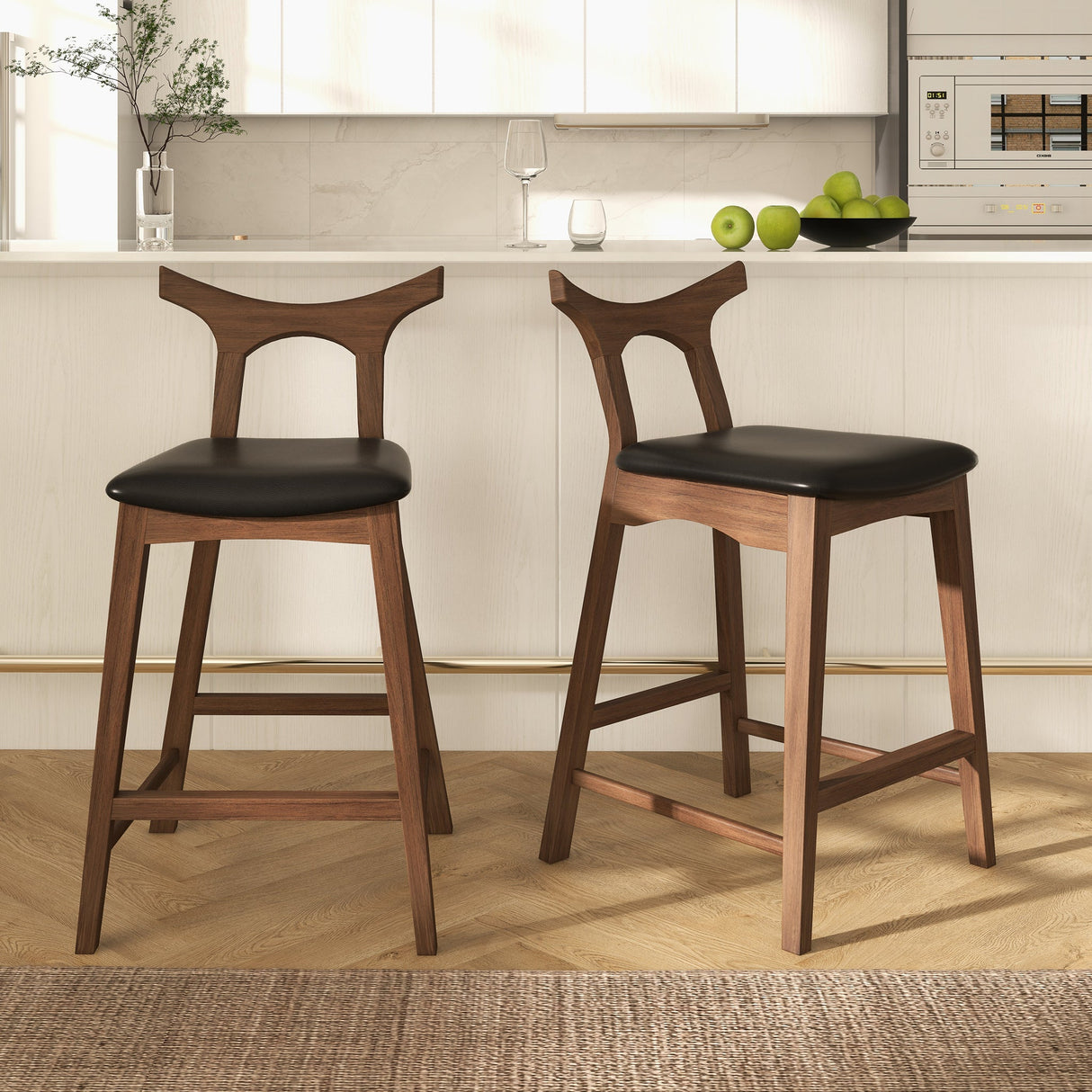 Hester Solid Wood Upholstered Square Bar Chair (Set Of 2) by Ashcroft Imports at Eve Furniture