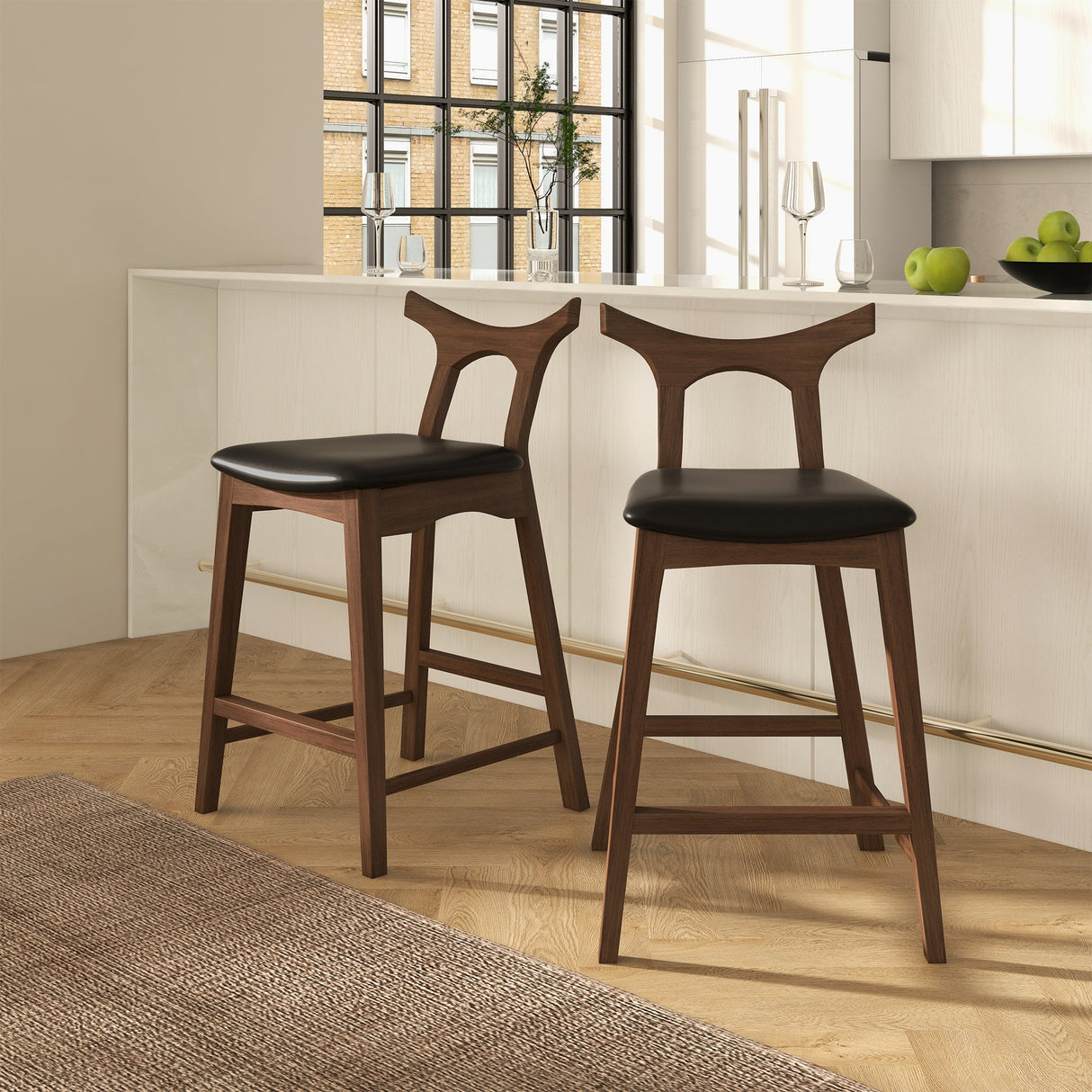Hester Solid Wood Upholstered Square Bar Chair (Set Of 2) by Ashcroft Imports at Eve Furniture