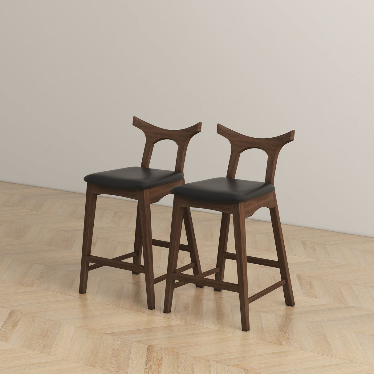 Hester Solid Wood Upholstered Square Bar Chair (Set Of 2) by Ashcroft Imports at Eve Furniture