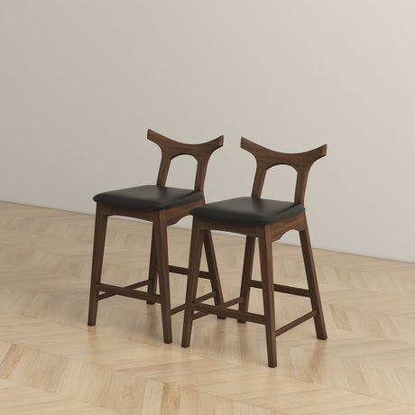 Hester Solid Wood Upholstered Square Bar Chair (Set Of 2) by Ashcroft Imports at Eve Furniture