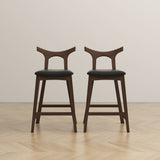 Hester Solid Wood Upholstered Square Bar Chair (Set Of 2) by Ashcroft Imports at Eve Furniture