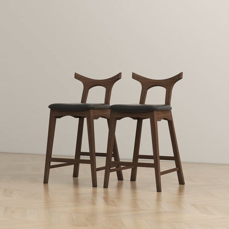 Hester Solid Wood Upholstered Square Bar Chair (Set Of 2) by Ashcroft Imports at Eve Furniture