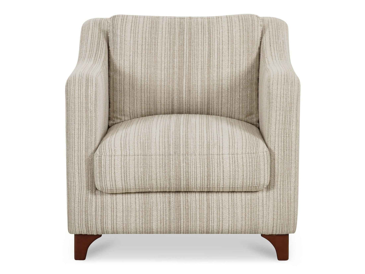 Hewitt Beige Stripe Accent Chair by Moe's Home at Eve Furniture
