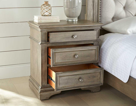 Highland Park Nightstand, Waxed Driftwood by Steve Silver at Eve Furniture
