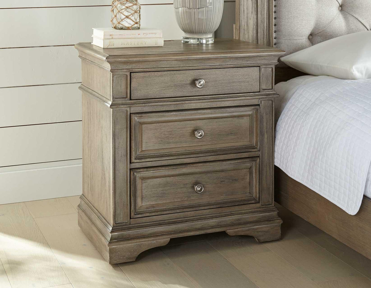 Highland Park Nightstand, Waxed Driftwood by Steve Silver at Eve Furniture