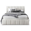 Hilar White Boucle Platform Bed Queen Size by Ashcroft Furniture at Eve Furniture