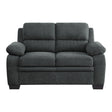 Holleman Dark Gray Loveseats by Homelegance at Eve Furniture