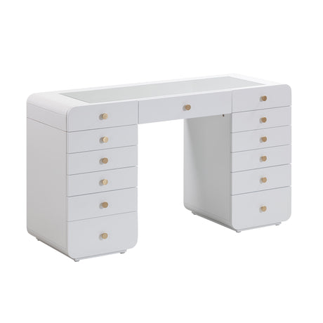 Hollywood White Desk with Vanity Mirror by TOV Furniture at Eve Furniture
