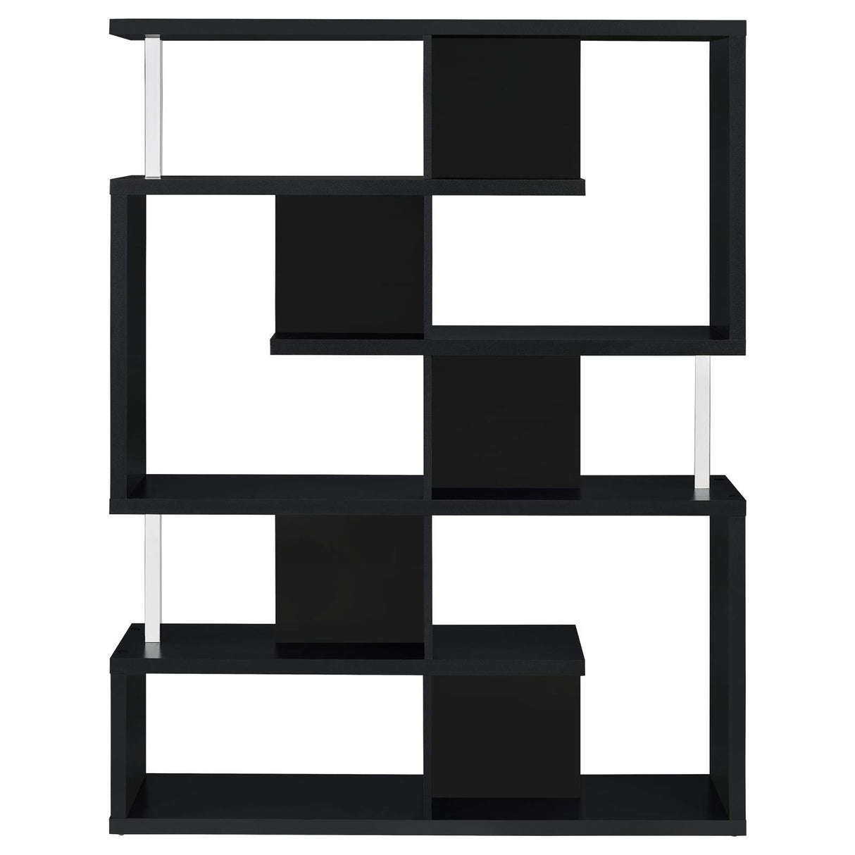 Hoover Black/Chrome 5-Tier Bookcase by Coaster at Eve Furniture