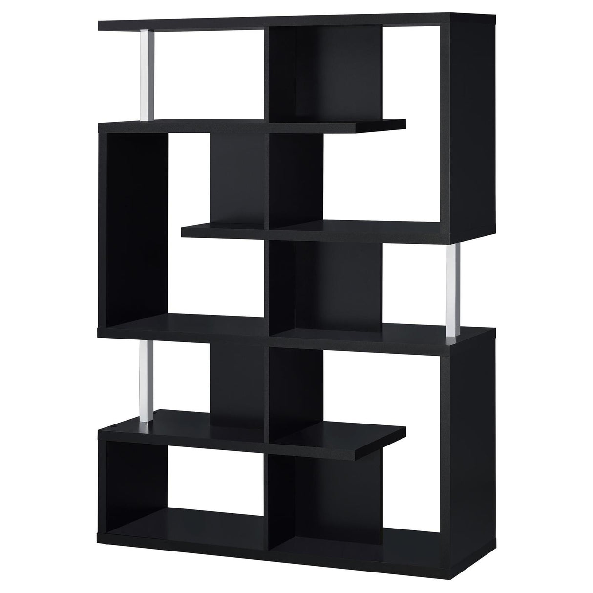 Hoover Black/Chrome 5-Tier Bookcase by Coaster at Eve Furniture