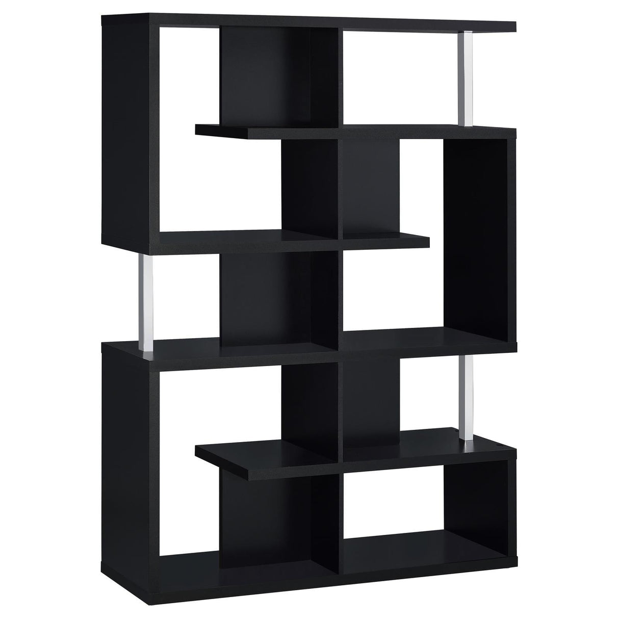 Hoover Black/Chrome 5-Tier Bookcase by Coaster at Eve Furniture
