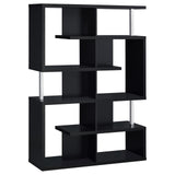 Hoover Black/Chrome 5-Tier Bookcase by Coaster at Eve Furniture
