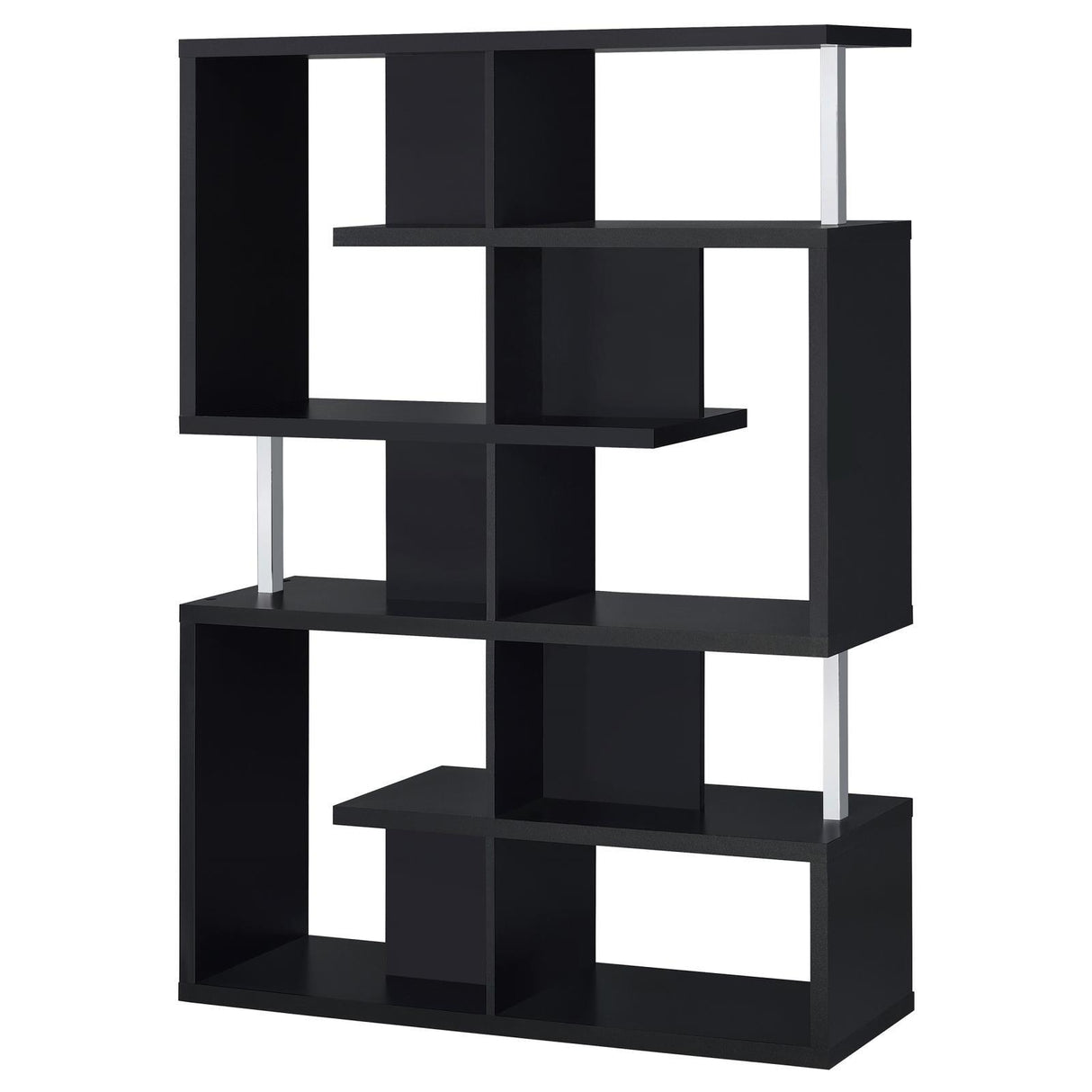 Hoover Black/Chrome 5-Tier Bookcase by Coaster at Eve Furniture