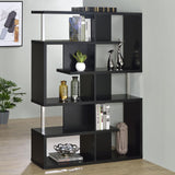 Hoover Black/Chrome 5-Tier Bookcase by Coaster at Eve Furniture