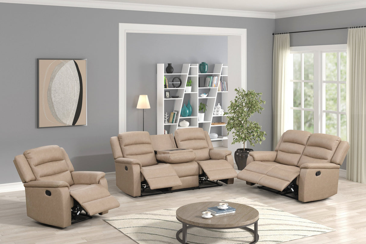 Hope Stone 3-Piece Reclining Living Room Set by Happy Homes at Eve Furniture