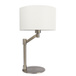 Horizon Brushed Nickel Table Lamp with On/Off Switch Curved Metal Base Linen Shade by Ashcroft Imports at Eve Furniture