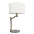 Horizon Brushed Nickel Table Lamp with On/Off Switch Curved Metal Base Linen Shade by Ashcroft Furniture at Eve Furniture