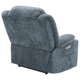 Houston Slate Blue Upholstered Power Lift Recliner Chair by Coaster at Eve Furniture