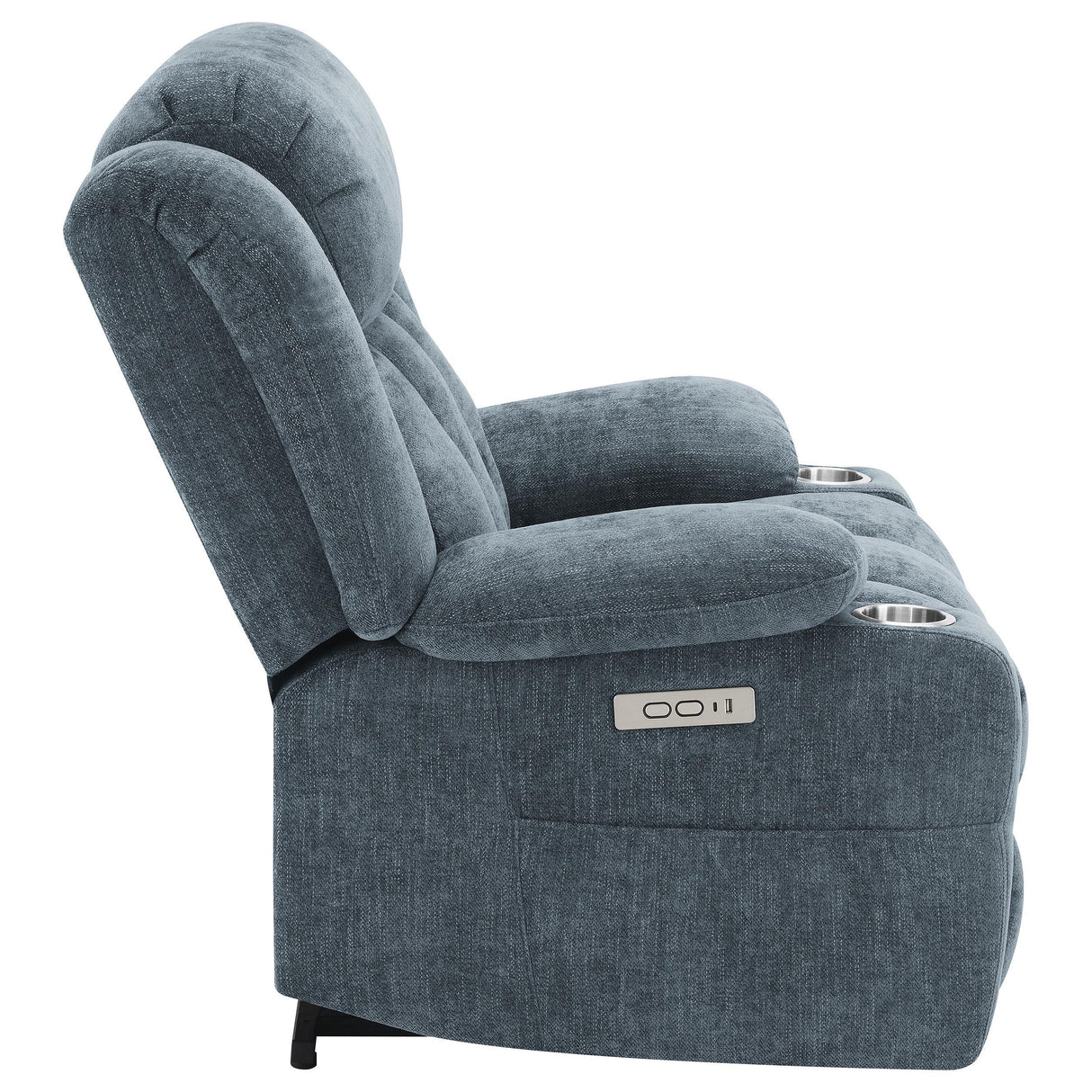 Houston Slate Blue Upholstered Power Lift Recliner Chair by Coaster at Eve Furniture