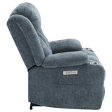 Houston Slate Blue Upholstered Power Lift Recliner Chair by Coaster at Eve Furniture