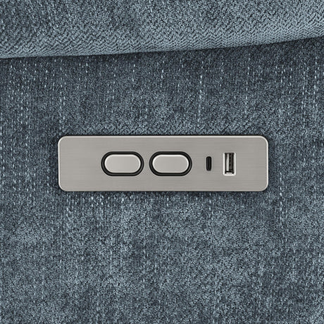 Houston Slate Blue Upholstered Power Lift Recliner Chair by Coaster at Eve Furniture