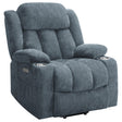 Houston Slate Blue Upholstered Power Lift Recliner Chair by Coaster at Eve Furniture