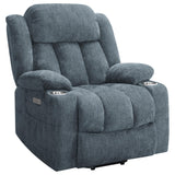 Houston Slate Blue Upholstered Power Lift Recliner Chair by Coaster at Eve Furniture
